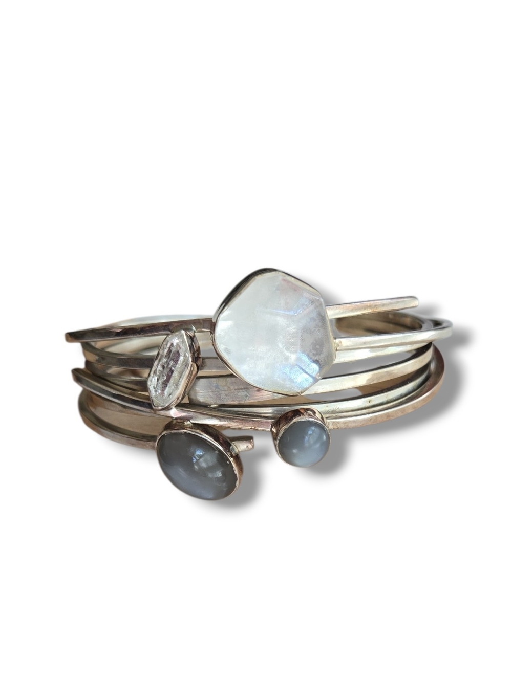 Lilly Barrack Sterling Silver  Multi-Stone Cuff Bracelet